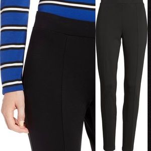 Small Halogen black ponte pants with seam detail